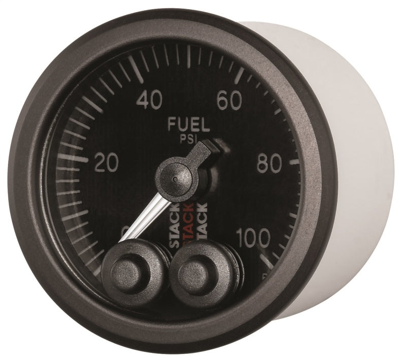 Autometer Stack Instruments Pro Control 52mm 0-100 PSI Fuel Pressure Gauge - Black (1/8in NPTF Male) - Burkken Auto Parts