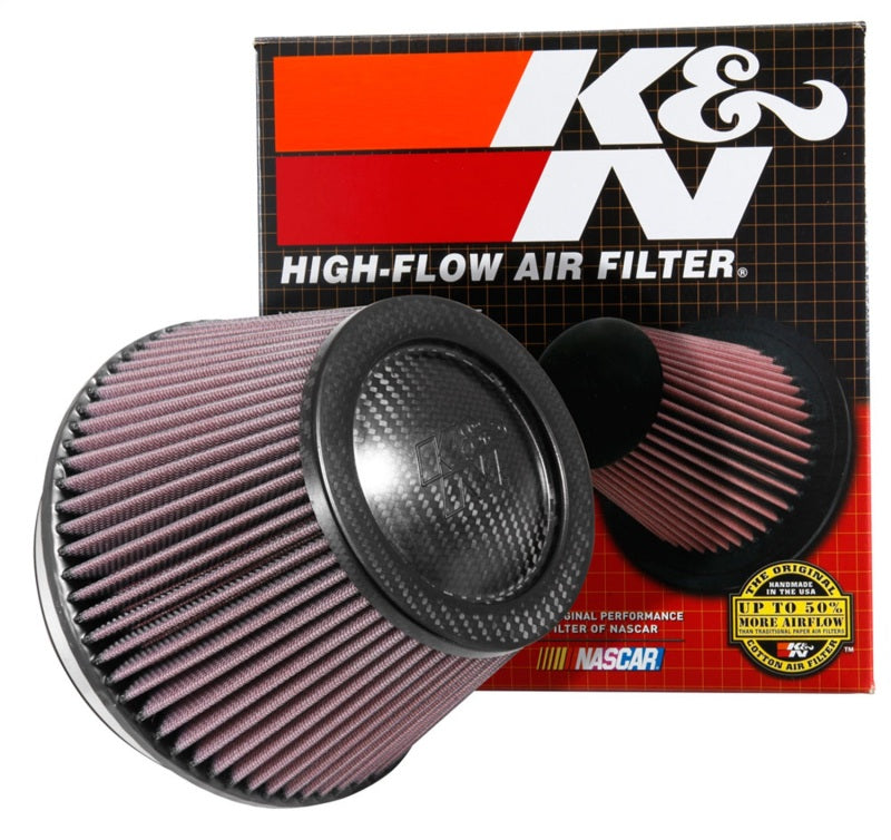 K&N Universal Carbon Fiber Filter 6in Flange / 7-1/2in OD-B / 5-1/8in OD-T / 5in H - Burkken Auto Parts