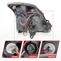 ANZO 2007-2012 Nissan Sentra Projector Headlights Black - Burkken Auto Parts