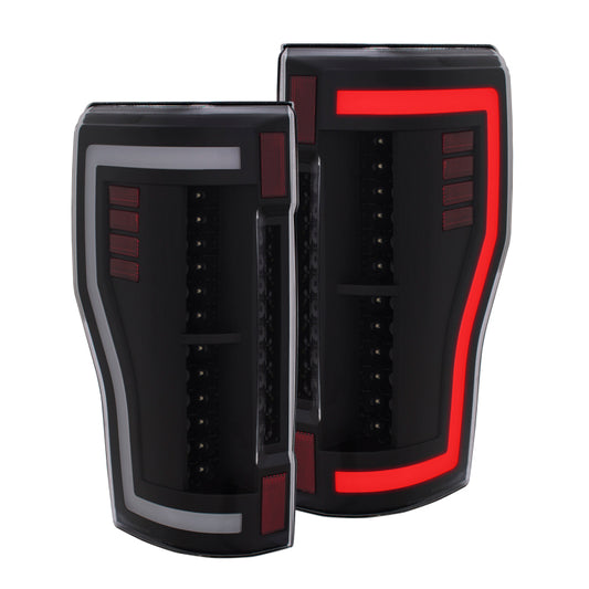 ANZO 2017+ Ford F-250 LED Taillights - Black/Clear - Burkken Auto Parts