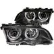 ANZO 1999-2001 BMW 3 Series E46 Projector Headlights w/ Halo Black - Burkken Auto Parts
