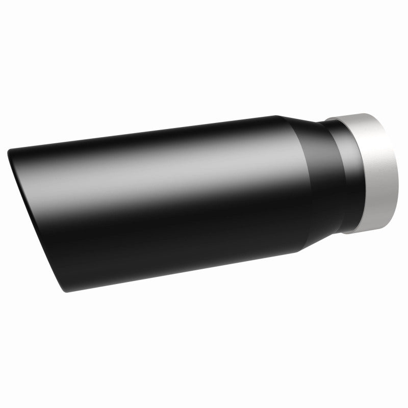MagnaFlow Tip Stainless Black Coated Single Wall Round Single Outlet 5in Dia 4in Inlet 13in L - Burkken Auto Parts