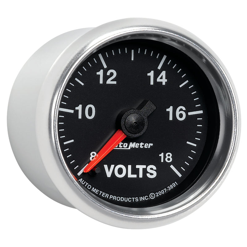 Autometer GS Series 2-1/16in Voltmeter 18V Electrical Gauge Full Sweep - Burkken Auto Parts