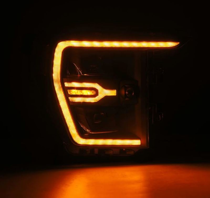 AlphaRex 21-22 Ford F150 Luxx-Series Projector Headlights Black w/Activ Light/Seq Signal - Burkken Auto Parts