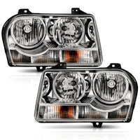 ANZO 2005-2010 Chrysler 300 Crystal Headlight Chrome Amber - Burkken Auto Parts