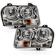 ANZO 2005-2010 Chrysler 300 Crystal Headlight Chrome Amber - Burkken Auto Parts