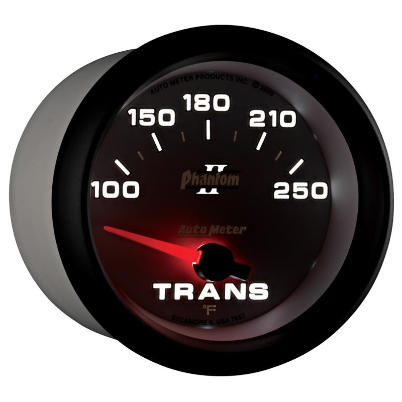 AutoMeter Gauge Transmission Temp 2-5/8in. 100-250 Deg. F Electric Phantom II - Burkken Auto Parts