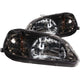 ANZO 1999-2000 Honda Civic Crystal Headlights Gun-Metal Gray - Burkken Auto Parts