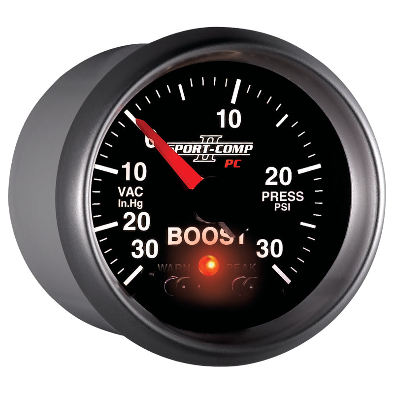 Autometer Sport-Comp II 52mm 30 IN HG / 30 PSI Electronic Boost/Vacuum Gauge - Burkken Auto Parts