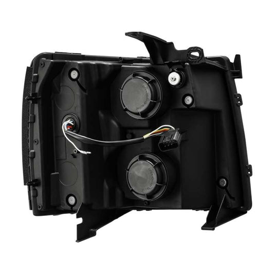 AlphaRex 07-13 Chevy 1500HD PRO-Series Proj Headlight Plank Style Matte Blk w/Activ Light/Seq Signal - Burkken Auto Parts