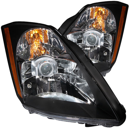 ANZO 2003-2005 Nissan 350Z Projector Headlights Black - Burkken Auto Parts