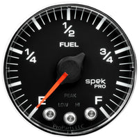 Autometer Spek-Pro Gauge Fuel Level 2 1/16in 0-270 Programmable Blk/Chrm - Burkken Auto Parts