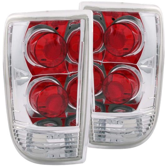 ANZO 1995-2005 Chevrolet Blazer Taillights Chrome - Burkken Auto Parts