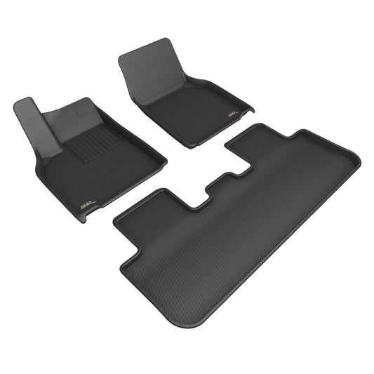 3D MAXpider 2026 Tesla Model Y Juniper Kagu 1st & 2nd Row Floormats - Black - Burkken Auto Parts