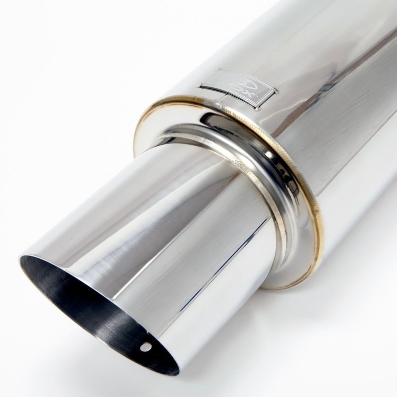 BLOX Racing 60.5mm Street Muffler - Angled Tip - Burkken Auto Parts