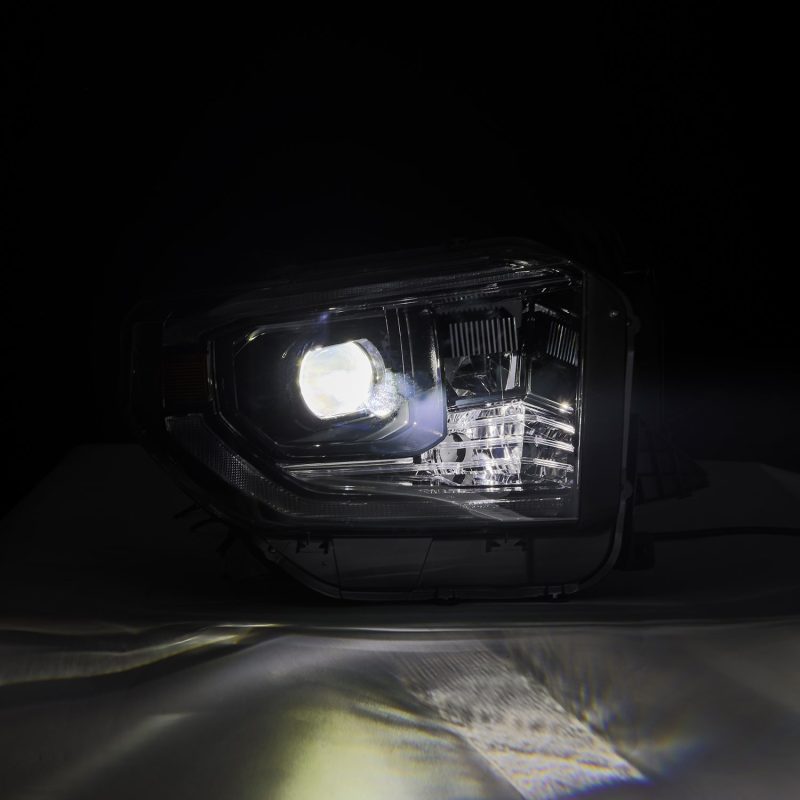AlphaRex 14-21 Toyota Tundra LUXX-Series LED Proj Headlights Alpha-Blk w/Actv Light & Seq. Sig + DRL - Burkken Auto Parts