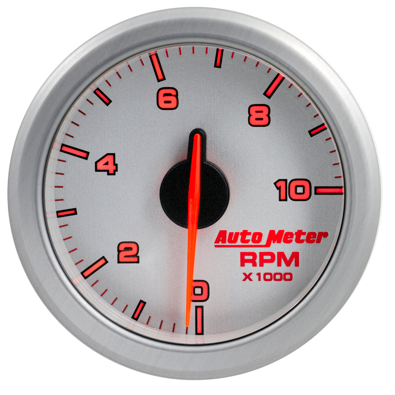 Autometer Airdrive 2-1/6in Tachometer Gauge 0-10K RMP - Silver - Burkken Auto Parts