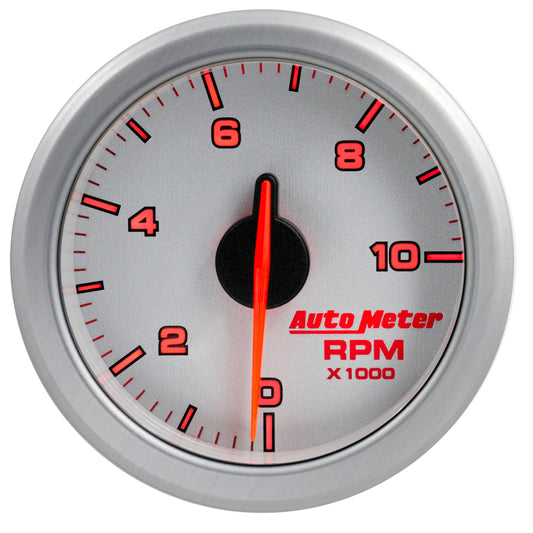 Autometer Airdrive 2-1/6in Tachometer Gauge 0-10K RMP - Silver - Burkken Auto Parts