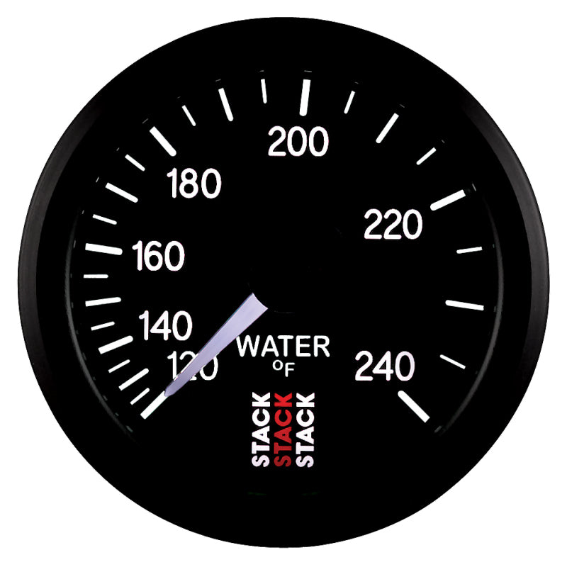 Autometer Stack 52mm 120-240 Deg F 1/2in Npt (M) Mechanical Water Temp Gauge - Black - Burkken Auto Parts