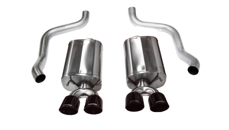 Corsa 2009-2013 Chevrolet Corvette C6 6.2L V8 Black Sport Axle-Back Exhaust - Burkken Auto Parts