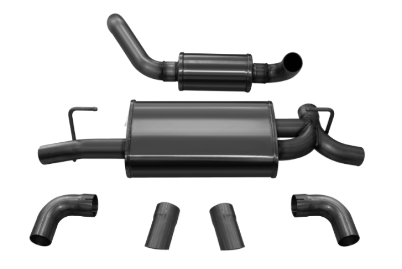 Corsa 2018-2025 Jeep Wrangler JL 2.5in Dual Rear Turn Down Exit Black Touring Axle-Back Exhaust - Burkken Auto Parts