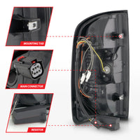 ANZO 15-21 GMC Canyon Full LED Taillights w/ Red Lightbar Black Housing/Clear Lens - Burkken Auto Parts