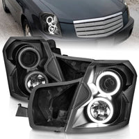 ANZO 2003-2007 Cadillac CTS Projector Headlights w/ Halo Black (CCFL) - Burkken Auto Parts