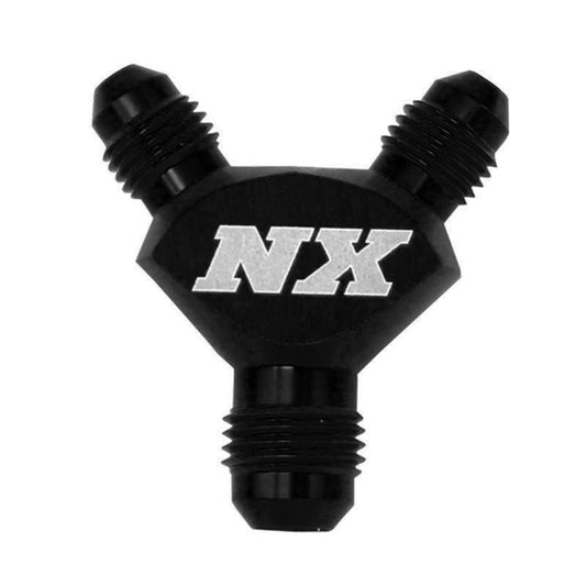 Nitrous Express 8AN x 8AN x 8AN Billet Pure-Flo Y Fitting - Black - Burkken Auto Parts