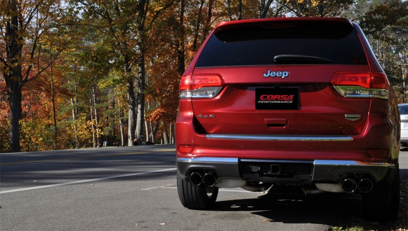 Corsa 2014-2021 Jeep Grand Cherokee Summit Edition Black 2.5in Dual Rear Exit Cat-Back Exhaust - Burkken Auto Parts