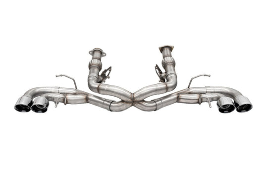 Corsa 2020-25 Corvette C8 3in Xtreme Cat-Back Exhaust 4.5in Pol Quad Tips - Deletes stock AFM Valve - Burkken Auto Parts