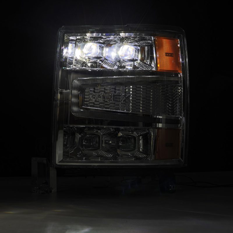 AlphaRex 04-15 Chevy 1500HD NOVA-Series LED Proj Headlights Chrome w/Activ Light/Seq Signal & SB DRL - Burkken Auto Parts