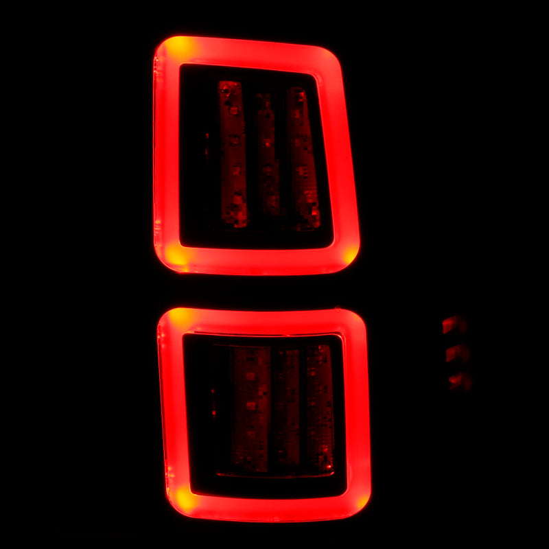 ANZO LED Black 13-17 Dodge Ram 1500/2500/3500 LED Taillights Black - Burkken Auto Parts