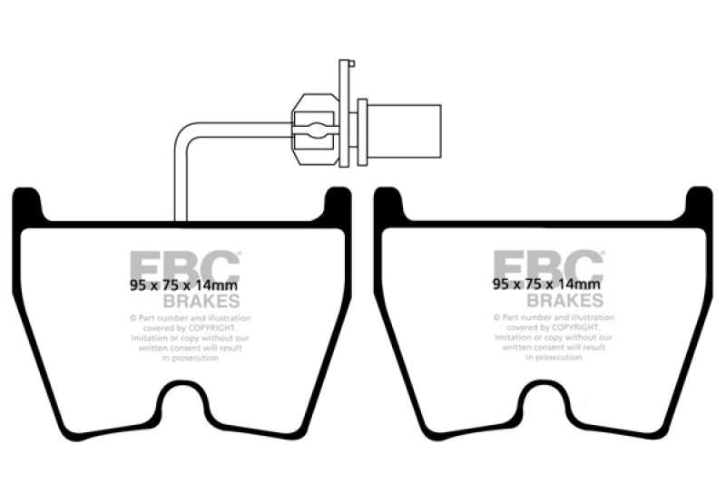 EBC 06-09 Audi RS4 4.2 (Cast Iron Rotors) Redstuff Front Brake Pads - Burkken Auto Parts
