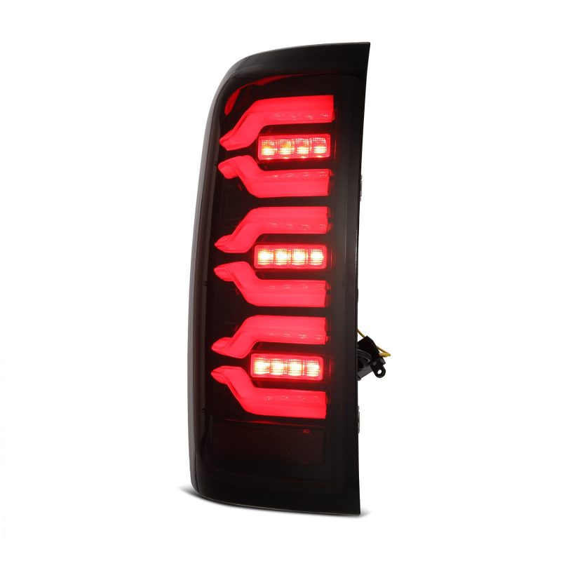 AlphaRex 14-18 Chevy Silverado 1500 Luxx-Series LED Tail Lights Black/Red w/Activ Light/Seq Signal - Burkken Auto Parts