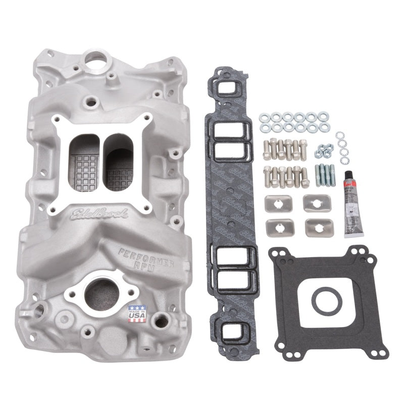Edelbrock Manifold Installation Kit Performer RPM SBC 1957-1986 Natural Finish - Burkken Auto Parts