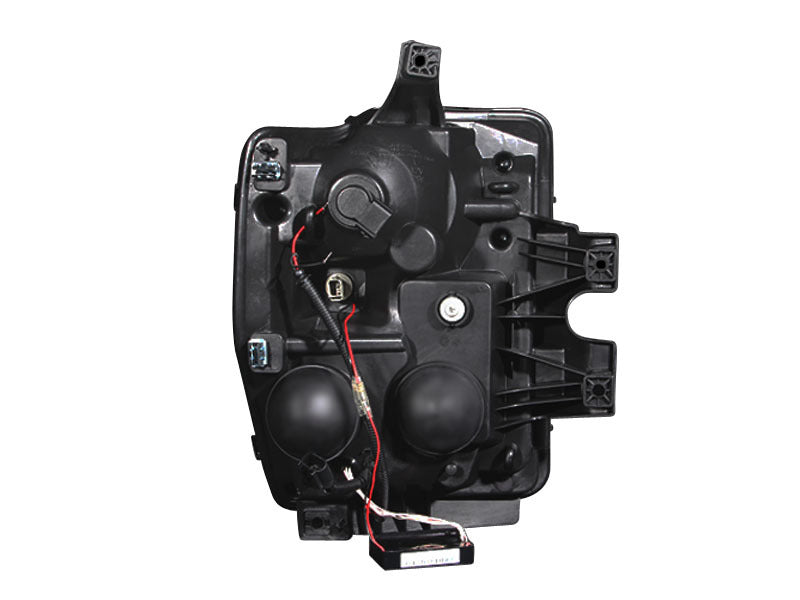 ANZO 2008-2010 Ford F-250 Projector Headlights w/ Halo Black (CCFL) - Burkken Auto Parts