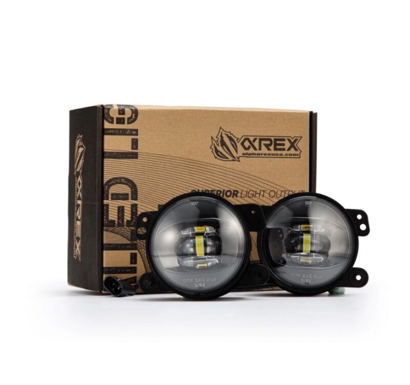 AlphaRex Universal Chrysler/Dodge/Hummer/Jeep DoubleTap Dual Color LED Proj Fog Lights - White/Amber - Burkken Auto Parts