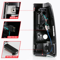 ANZO 2003-2006 Chevy Silverado 1500 LED Taillights Plank Style Black w/Smoke Lens - Burkken Auto Parts