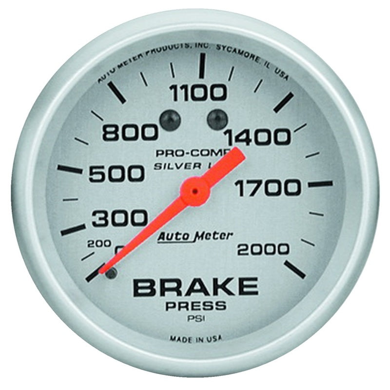 AutoMeter Gauge Brake Press 2-5/8in. 2000PSI Liquid Filled Mech Ultra-Lite - Burkken Auto Parts