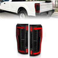 ANZO 2017+ Ford F-250 LED Taillights - Black/Clear - Burkken Auto Parts