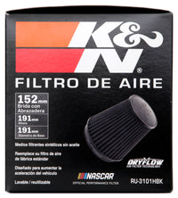 K&N Universal Rubber Filter Round Tapered 6in Flange ID x 7.5in Base OD x 5.25in Top OD x 8in Height - Burkken Auto Parts