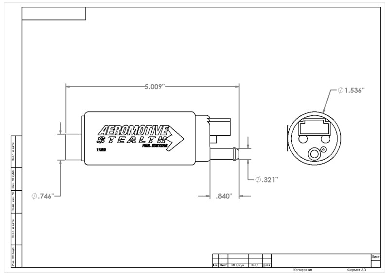 Aeromotive 340 Series Stealth In-Tank E85 Fuel Pump - Center Inlet - Offset (GM applications) - Burkken Auto Parts