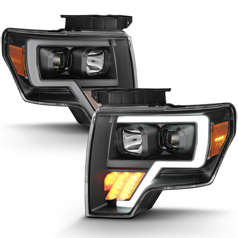 ANZO 2009-2014 Ford F-150 Projector Light Bar G4 H.L. Black Amber - Burkken Auto Parts