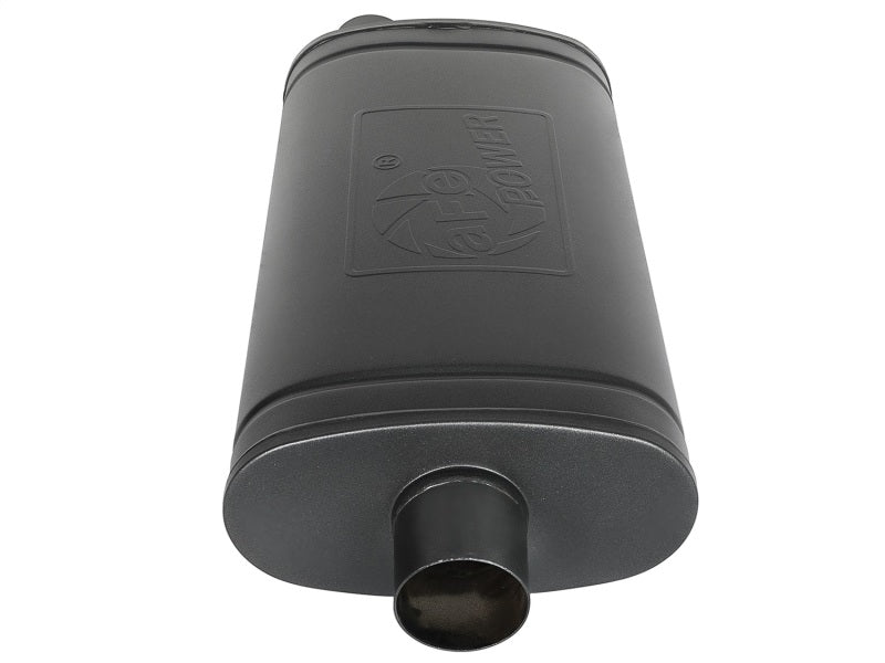 aFe MACH Force-Xp 409 SS Muffler w/ Black Finish 3in Center/Offset 22in L x 11in x 5in - Oval Body - Burkken Auto Parts