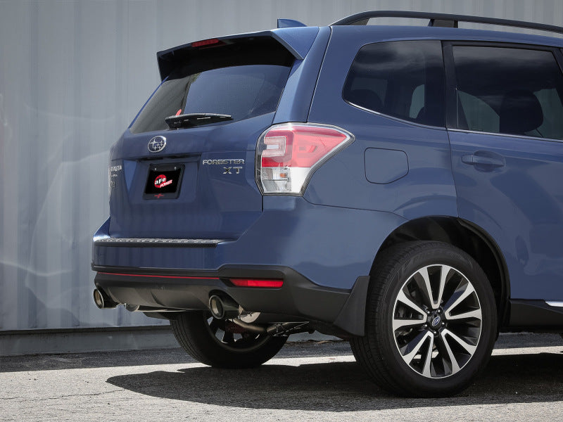aFe Subaru Forester XT 14-18 H4-2.5L (t) Takeda 2-1/2in to 2-1/4in 304 SS Cat-Back- Black Tip - Burkken Auto Parts