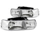 ANZO 1999-2002 Chevrolet Silverado 1500 Crystal Headlights Chrome - Burkken Auto Parts