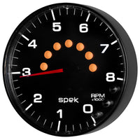 Autometer Spek-Pro Gauge Tachometer 5in 8K Rpm W/Shift Light & Peak Mem Black/Black - Burkken Auto Parts
