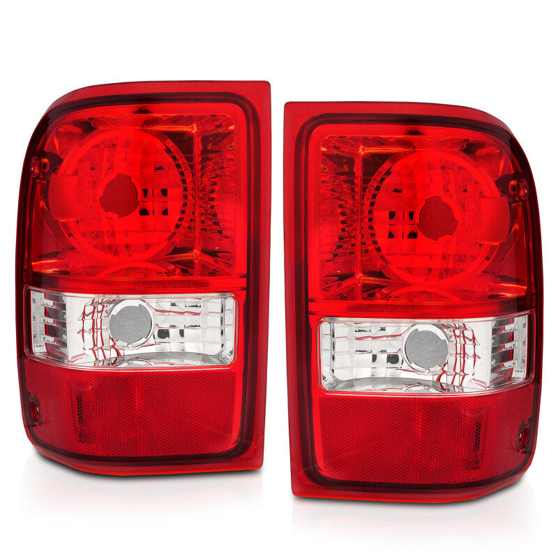 ANZO 2001-2011 Ford Ranger Taillights w/ Red/Clear Lens (OE Replacement) Pair - Burkken Auto Parts