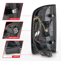 ANZO 15-21 GMC Canyon Full LED Taillights w/ Red Lightbar Black Housing/Clear Lens - Burkken Auto Parts
