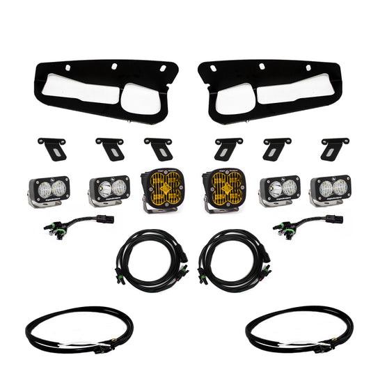 Baja Designs 2021+ Ford Bronco Amber SAE Fog Pocket Kit w/Upfitter - Burkken Auto Parts